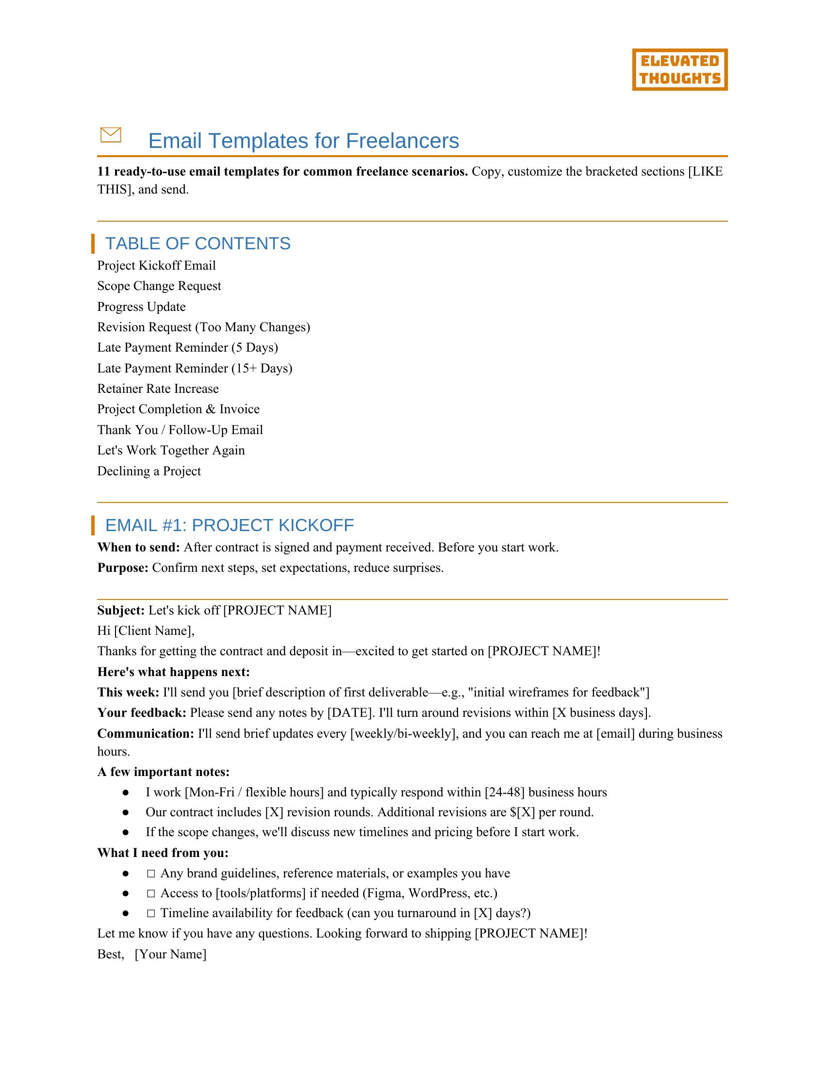 Email Templates — 10 copy-paste scripts